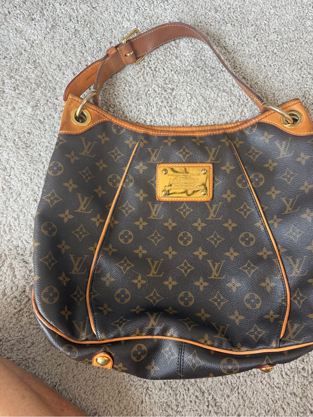 Louis Vuitton Monogram Canvas Brown With Tan Trim Shoulder Bag